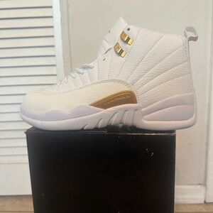 Jordan White and Gold Sneakers